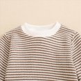 thumbnail image 5 of KPOPLK Newborn Baby Girl Romper Bubble Long Sleeve Little Bean Bodysuit Ovesized Sweatshirt Infant Casual Shirts Top Size 3-6 Months,Brown, 5 of 9