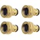 thumbnail image 1 of 4 Pieces Garden Brass Faucet Connector, 1/2 Inch and 3/4 Inch 2-in-1 Female to Slotted Adapter, 1 of 5