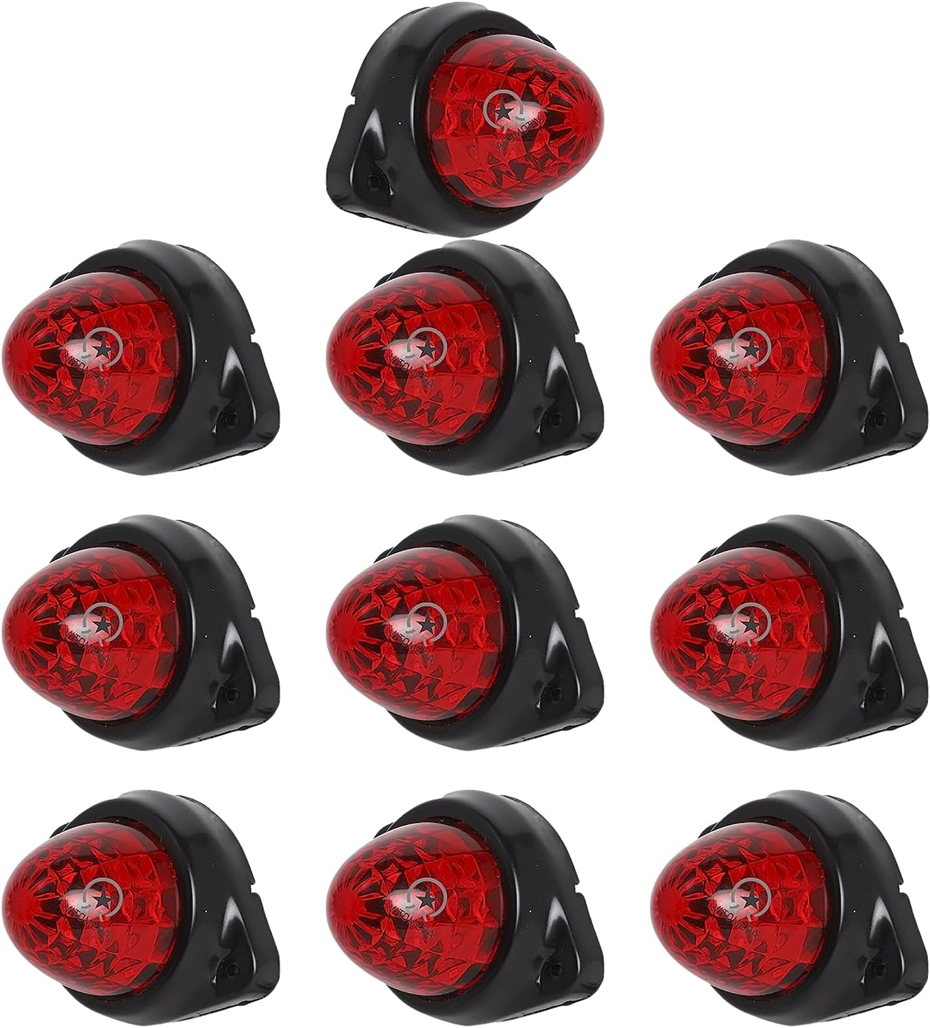 APSMOTIV LED marker lights trailer, 10PCS 24V Waterproof Trailer Marker Light Red chicken