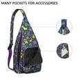 thumbnail image 2 of Cartoon Dino Sling Backpack - Cute Jurassic Pattern Shoulder Bag, Fashionable Travel Pack for Women & Men, 2 of 4