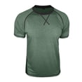 thumbnail image 4 of FINALGANG Mens Solid Color Crew Neck Short Sleeve Contrast Stitch Raglan TShirt For Casual Daily Wear Weekend Gatherings Outdoor Casual Activities Dark Green XL, 4 of 6