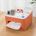 thumbnail image 1 of Side Dispensing Outlet Tissue Box Multifunction Remote Control Holder for Office Restaurant Dorms, 1 of 2