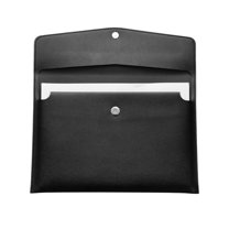 Uxcell PU Soft Leather A4 File Folder, Document Holder Waterproof Envelope Folder Case with Snap Closure Black