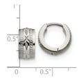 thumbnail image 2 of FJC Finejewelers Stainless Steel Polished and Textured 6mm Hinged Hoop Earrings 12 mm x 13 mm, 2 of 6