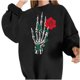 thumbnail image 1 of Camiseta suelta estampada a la moda para mujer, blusa de manga larga, cuello redondo, camisetas informales Pompotops FGAJ5371, 1 of 6