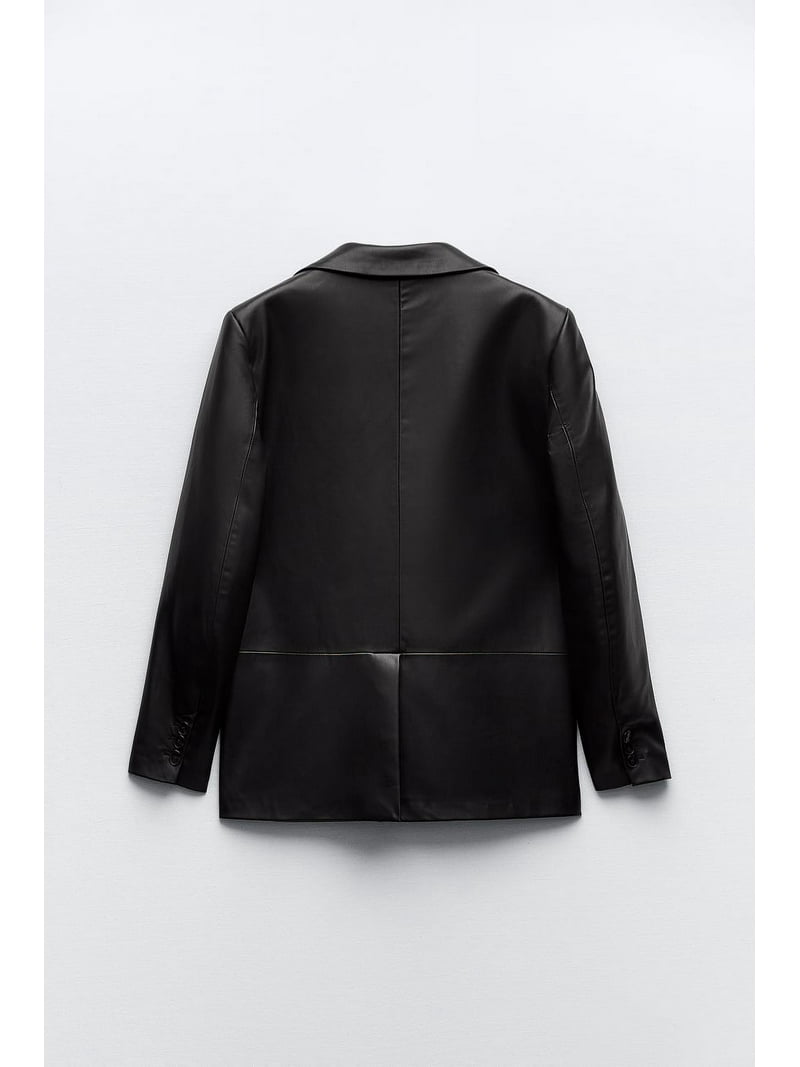 Zara FAUX LEATHER MENSWEAR STYLE BLAZER Size Small (4432/710