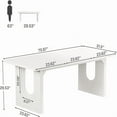 thumbnail image 4 of 70.8" White Modern Dining Table - 70.8''L×31.5''W×29.5''H, Seats 6-8, Multi-Functional for Home & Commercial Use, 4 of 5