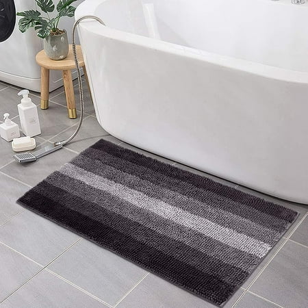 COSY HOMEER 28x18 Inch Bath Rugs Made of 100% Polyester Extra Soft and Non  Slip Bathroom Mats Specialized in Machine Washable and Water Absorbent