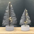 thumbnail image 2 of 4 PCs Mini Lit LED Christmas Trees Bottle Brush Tree Holiday Mini Artificial Sisal Snow Frost Christmas Trees Tabletop Model Trees for Christmas Village Decoration Room Decor Home Table Top Green -, 2 of 7