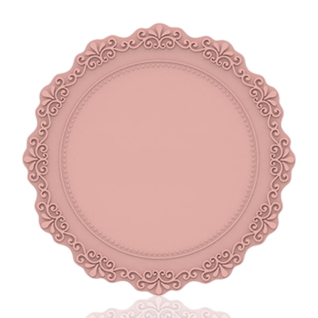 Mantel Individual de silicona Cateissary con aislamiento térmico Mostrada rosado