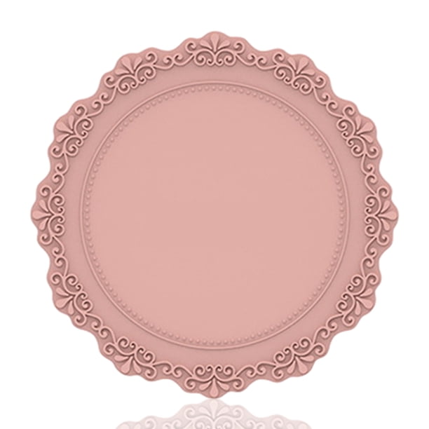 Silicona Placemat Aislamiento de calor Mesa de comedor Mesa de comedor Restaurante Centros de cocina Decoración Decoración de regalos para el hogar Fiesta Familia Pink Inevent HA059144-02