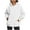 White, variant on Brilliant Cyber/Monday Pink Womens Women's Casual Color Long Sleeve Zipper Pullover Hooded Tops With Pocket