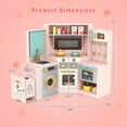 thumbnail image 3 of Gymax Corner Kitchen w/ Lights & Sounds Interactive Wooden Playset for Ages 3+ Pink, 3 of 10