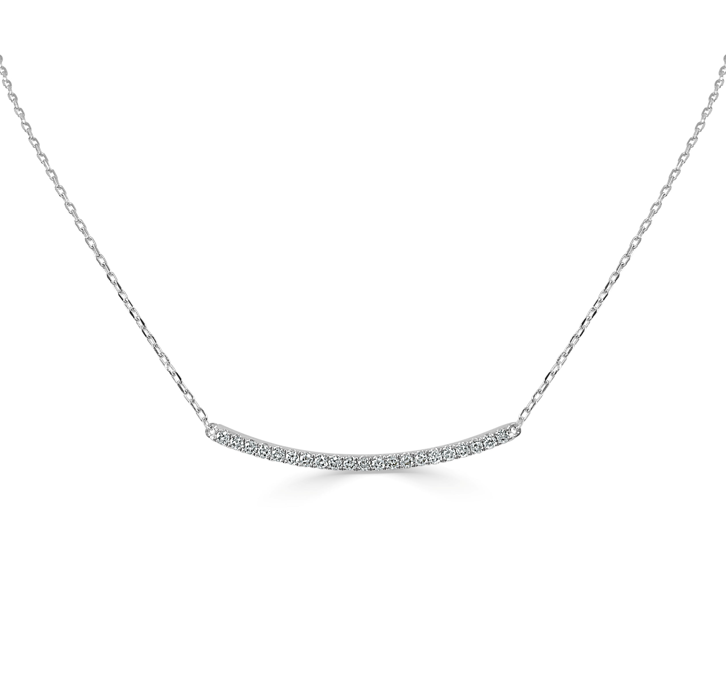 Details about   14k gold small diamond bar necklace 
