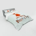 thumbnail image 2 of Ambesonne Vintage Bedding Set 4 Pcs, Fox Greeting Text, Queen, Almond Green Orange, 2 of 2