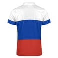 thumbnail image 5 of Flag of Russia Men Zipper T-shirt Summer Casual Short Sleeve T-shirt Top, 5 of 7