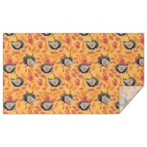 Fall Hedgehog Apple Leaf Pattern Rectangle Tablecloth 60"x102",Waterproof Polyester Rectangle Table Cloth, Wipeable Spillproof Polyester Tablecloth for Dining, Camping, Indoor and Outdoor