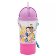 ZAK Disney Princess Rock N Sip Snack Canteen Water Bottle with Strap 13oz