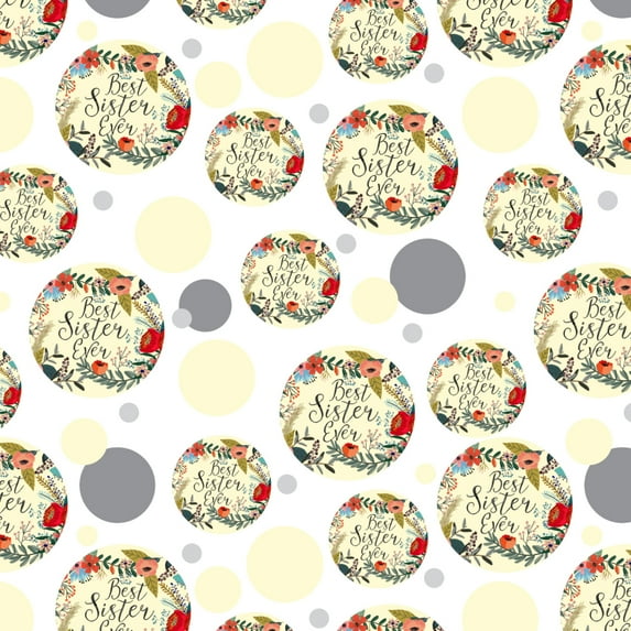 Best Sister Ever Floral Premium Gift Wrap Wrapping Paper Roll