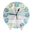 thumbnail image 2 of Reloj de pared con diseño de océano, madera flotante y vidrio marino, de 10 pulgadas, silencioso, estilo rústico retro, decorativo para sala de estar, cocina, hogar, baño y dormitorio, 2 of 7