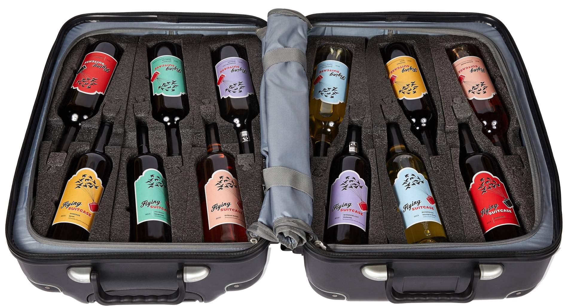  VinGardeValise by FlyWithWine Universal Travel Wine Suitcase,  12 Bottle Grande 05, Airplane Wine Carrier Luggage, Black : Home & Kitchen