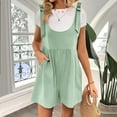 thumbnail image 2 of Maean Women's Summer Casual Jumpsuits Crew Neck Sleeveless Wide Leg Loose Rompers Comfy Shorts with Pockets, 2 of 7