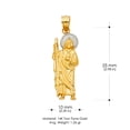 thumbnail image 3 of 14K Two Tone Gold Jesus Charm Pendant with 0.9mm Wheat Chain Necklace - 20", 3 of 4