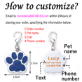 thumbnail image 6 of Monebena Personalized Pet Tags Personalized Dog and Cat Tags Custom Engraved Easy to Read Cute Glitter Paw Tag Dog Footprints Shape, 6 of 7