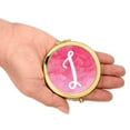 thumbnail image 3 of Koyal Wholesale Gold Compact Mirror Bridesmaid's Wedding Gift, Blush Pink Watercolor, Monogram Letter I, 1-Pack, 3 of 5