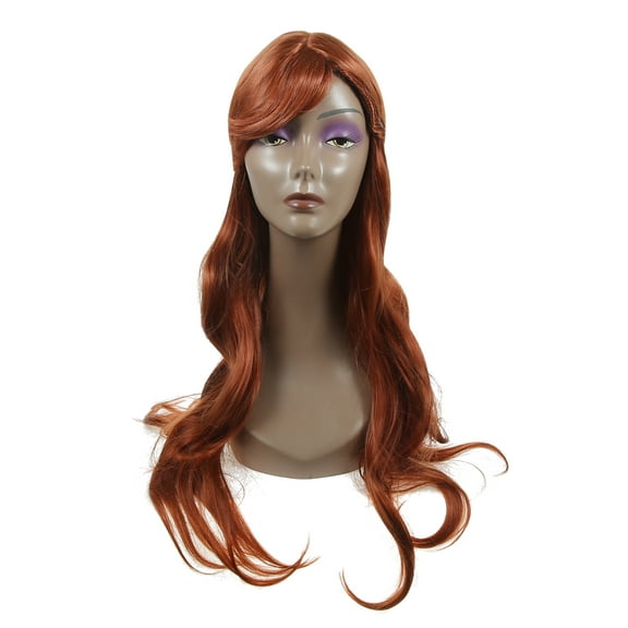 Unique Bargains Wigs for Women 31" Brown Curly Wig with Wig Cap