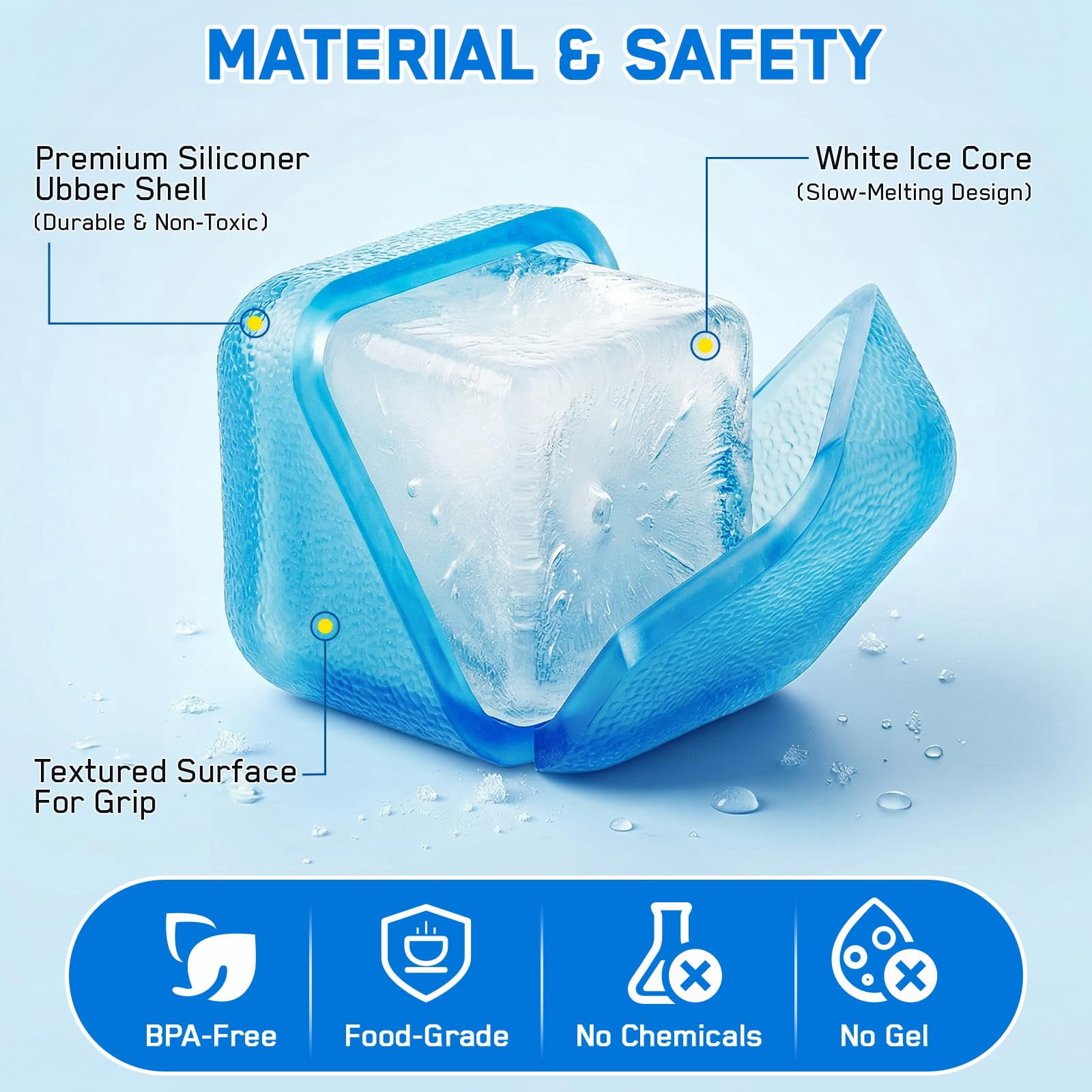 400 Pack Reusable Ice Cubes For Coolers Drinks  Plastic Cubed Packs Lunch Boxes Non-diluting Refreezable Outdoor Bath Coffee Bars Party Camping