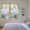thumbnail image 3 of Teal Blue Coastal Kitchen Curtains 54 Inch Length, Summer Beach Starfish Shell Coral Nautical Tiers Curtains for Bathroom Bedroom Cafe, Light Filtering Window Treatment Drapes 2 Panels 42"Wx54"L, 3 of 8