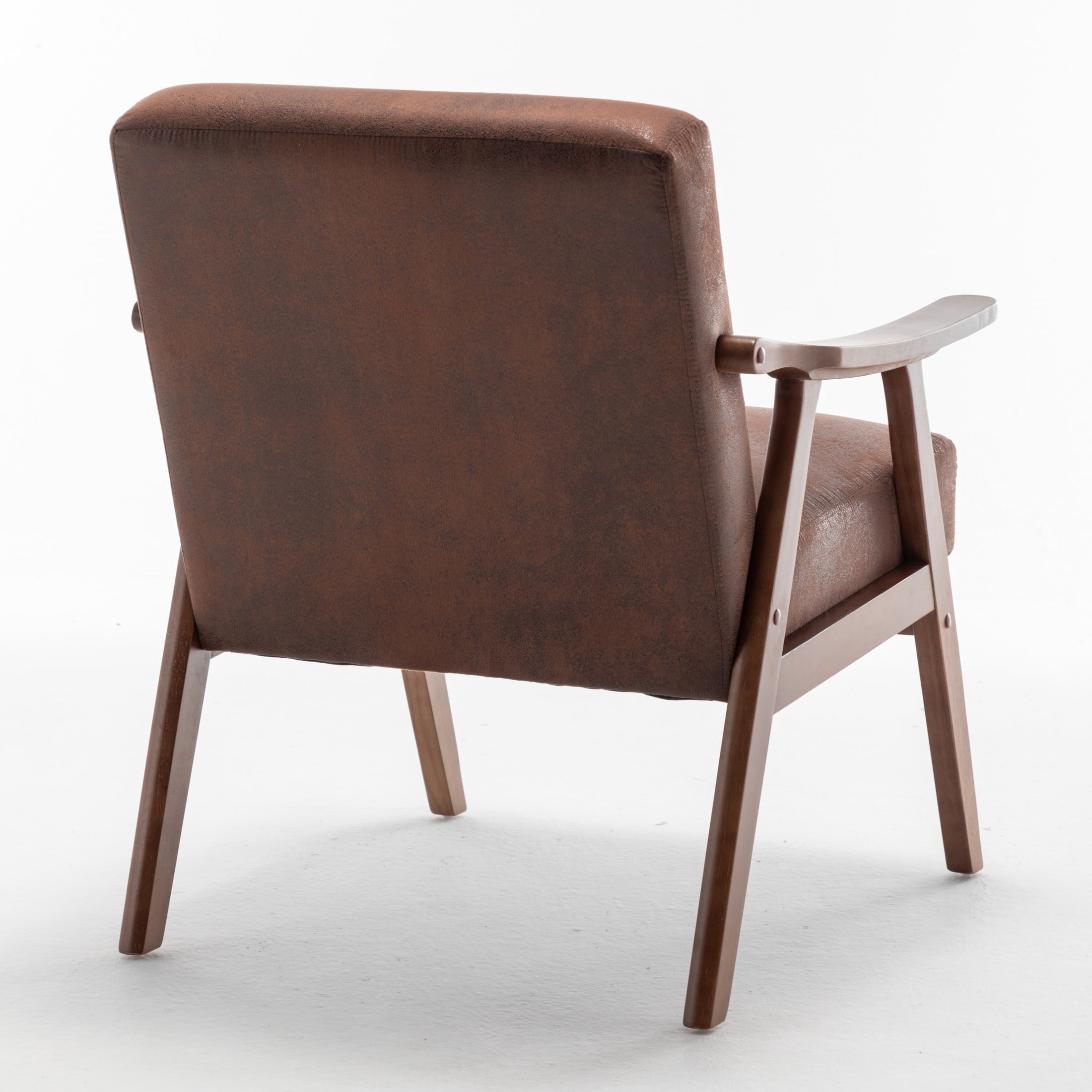 GDF Studio Mid-Century Modern Accent Chair with Microfiber Upholstery & Solid Wood Frame, Light Brown