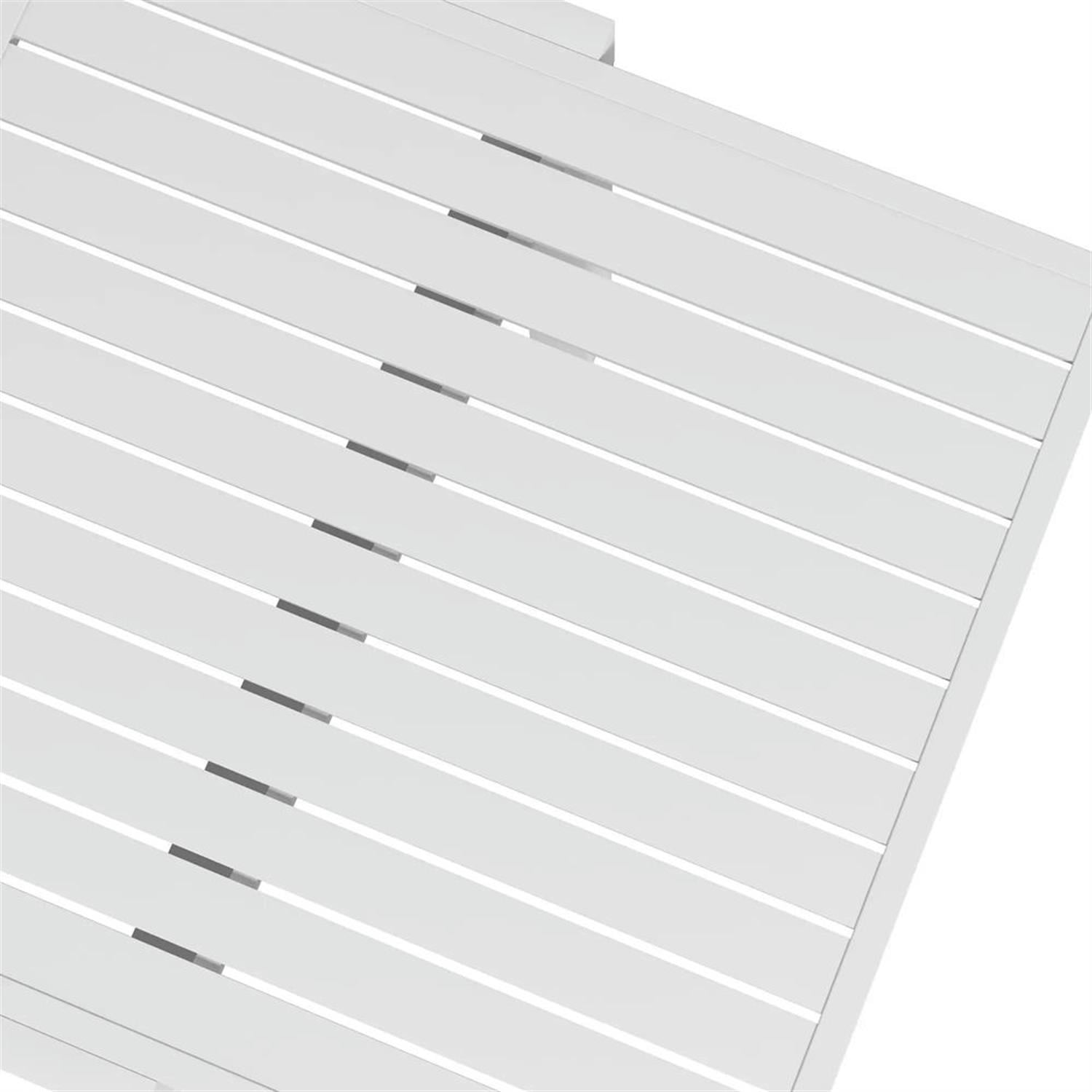 Demi Bonn 70" Expandable Outdoor Dining Table for 4-6 Guests, Aluminum Frame Patio Table for Garden, Lawn, Balcony, Terrace, White