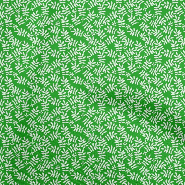 oneOone Polyester Lycra Green Fabric Leaf Craft Projects Decor Fabric Printed By The Yard 56 Inch Wide