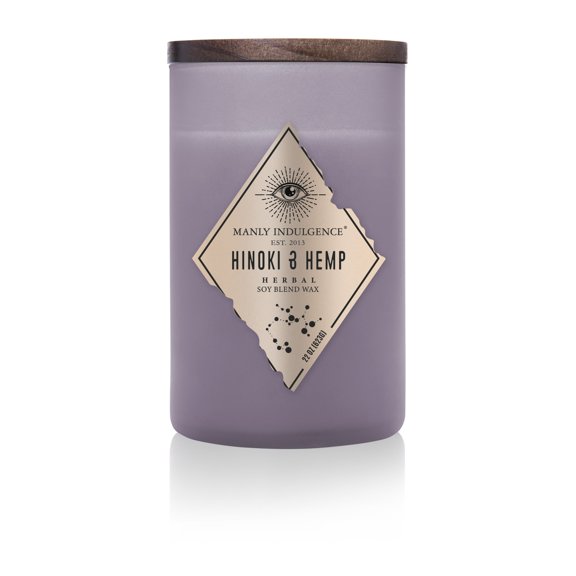 Manly Indulgence Hinoki & Hemp 22 oz 2 Wick Candle, Purple