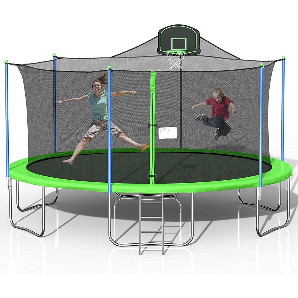 Trampoline with Basketball Net, New Upgraded 16Feet Kids Outdoor