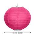 thumbnail image 4 of WIRESTER 5pcs Set Fuchsia 10 inch Hanging Paper Lanterns Decorative Kit Round Paper Lanterns for Birthday Parties, Weddings, 4 of 7