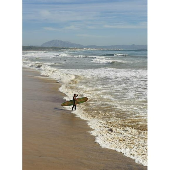 Posterazzi DPI1875254 Tarifa, Costa De La Luz, Cadiz, Andalucia, Spain - A Surfer On Hurricane Hotel Beach Poster Print, 13 x 18