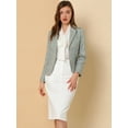 thumbnail image 2 of Chaqueta Tipo Blazer Informal Con Solapa De Muesca Y Manga Larga Para Mujer Cuadros grises S, 2 of 6