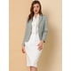 thumbnail image 2 of Chaqueta Tipo Blazer Informal Con Solapa De Muesca Y Manga Larga Para Mujer Cuadros grises M, 2 of 6