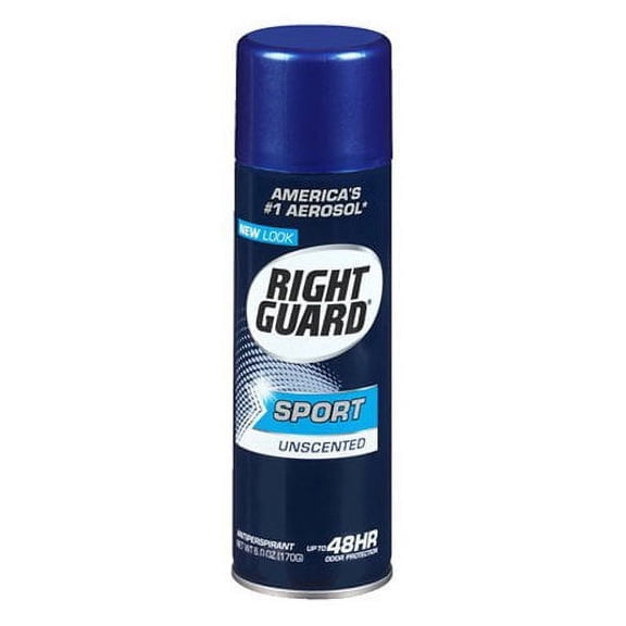 Right Guard Unscented Odor Protection Sport Antiperspirant Deodorant, 6 Oz, 2 Pack