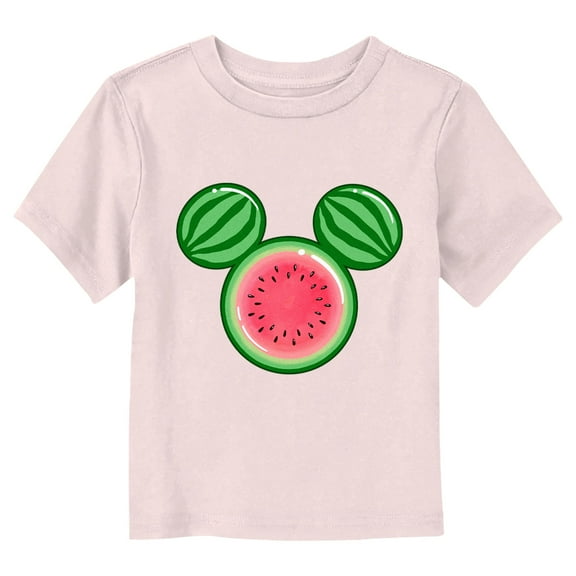 Toddler's Mickey & Friends Watermelon Silhouette Logo  Graphic Tee Light Pink 5T