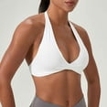 thumbnail image 4 of Xijirk Tank Tops Seamless Padded Sports Bra Open Back Yoga Workout Low Gym Fitness Crop Top Camisole Tops for Women,White,XL, 4 of 5