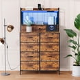 thumbnail image 3 of CazToi Smart Dresser 11-Drawer Fabric Organizer with RGB LED Lights Wireless Charging Station, 3 of 9