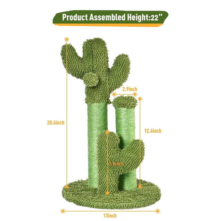 Vibrant Life Cactus Cat Scratching Post with Toy Ball photo 2