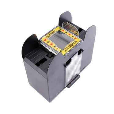 Board Game Poker Playing Cards Electric Automatic Shuffler Perfect Without Battery for Bridge Poker Sized Playing Cards (Black, up to 6 Pokers Each Time)