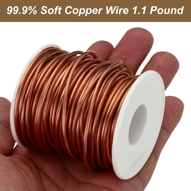 Uxcell 99.9% Soft Copper Wire, 12 Gauge/2mm Diameter 59 Feet/18m 1.1 Pound  Spool Pure Copper Wire