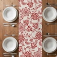 thumbnail image 6 of Red Flower Table Runner - 70 Inch Long, Kitchen Dining Table Runner Dresser Scarves, Farmhouse Pastoral Vintage Ethnic Floral Farmhouse Decor for Coffee Tables Wedding Party Banquet, 6 of 8