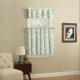 thumbnail image 2 of (2 pack) Mainstays Rod Pocket Tier and Valance Kitchen Curtain Set, 3-Piece, Aqua Botanical, 56" W x 36" L, 2 of 6